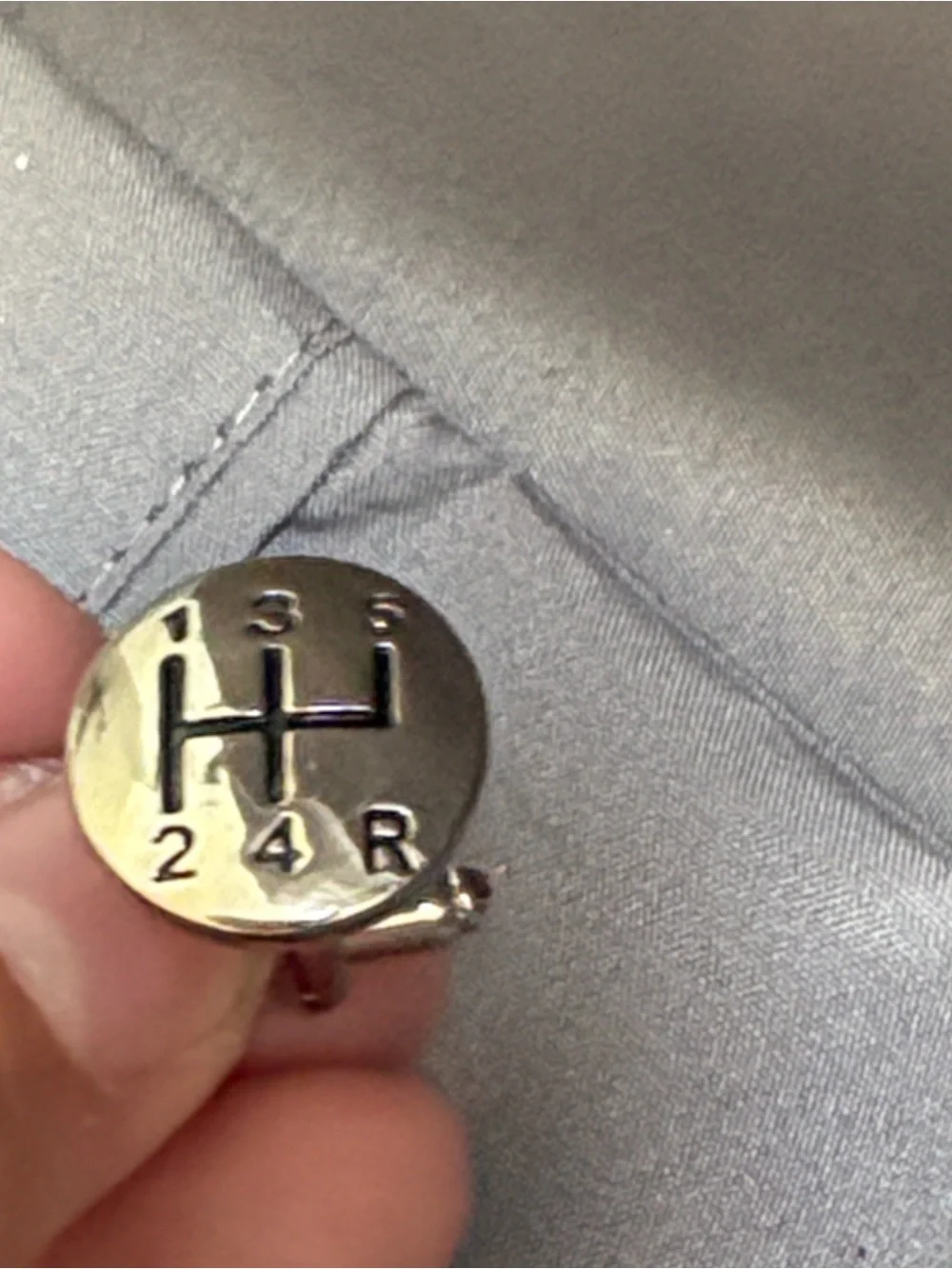 Cufflinks Silver Tone 5-Speed Manual Gear Shift Pattern